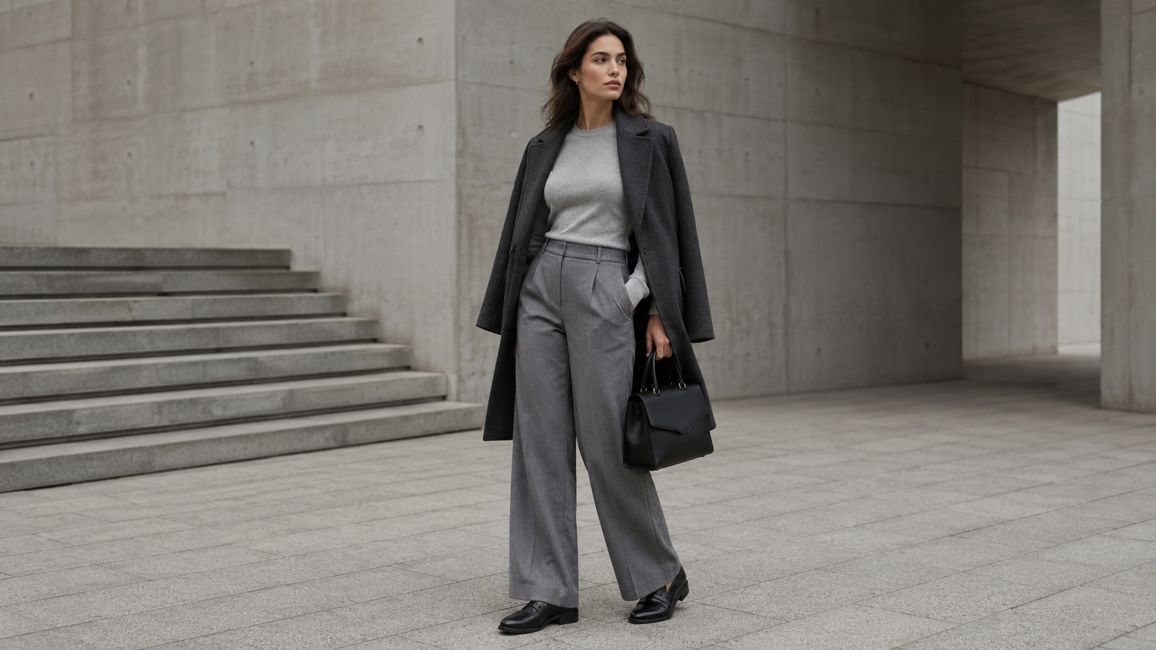 Soft Grey Monochrome Outfit Quiet Luxury Fall Outfits 2026